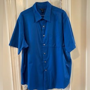 Van Heusen Men’s short-sleeve button-down shirt, 2XL, neck 19-19-1/2, EUC